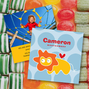 Cartão de Chamada de Perfil Fotográfico Lion Kid d