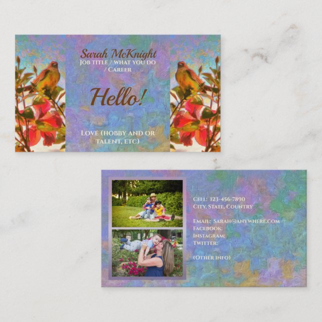 Cartão de Chamada do Cantor Poolside 2338 (Frente/Verso)