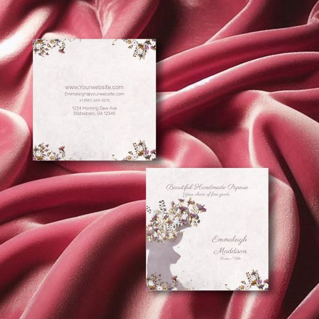 Cartão de Chamada Dreamy Boho Chic Deer Monographi (Criador carregado)