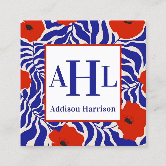 Cartão de chamada monograma, cartões de gabinete m (Frente)