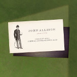 Cartão de Chamada Vintage de Cavalheiro Vitoriano<br><div class="desc">Vintage,  gravação vitoriana de cavalheiro formalmente vestido.</div>