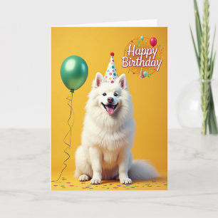 Cartão de Chapéu de Cachorro Branco Alegre