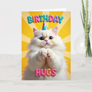 Cartão de Chapéu de Festa de Gatinho Fofinho
