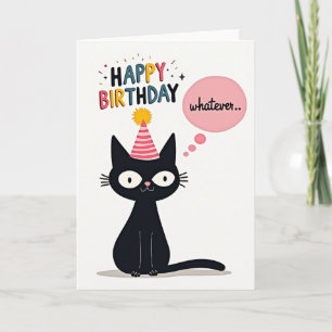 Cartão de Chapéu de Festa de Gato Estilizado