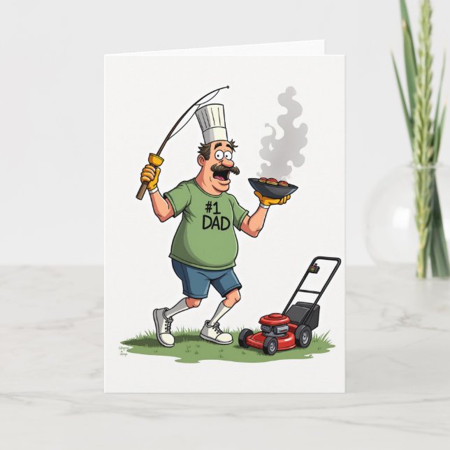 Cartão de Chef do Dia dos Pais Jovial (Frente)