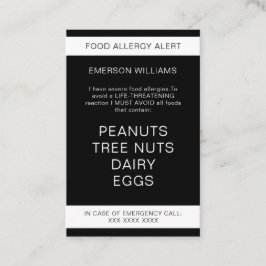 Cartão de Chef Personalizado de Alerta de Alergia