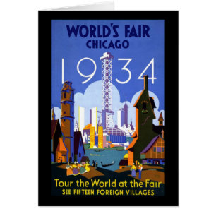 Cartão De Chicago a feira 1934 de mundo