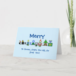 Cartão de Chrismukkah Engraçado Para Todos Oops!