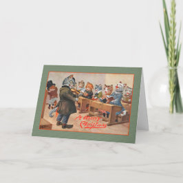 Cartão de Christma dos gatos do vintage, Arthur