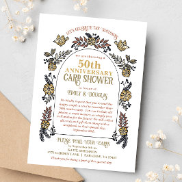 Cartão de Chuva de Papel para Bodas de Ouro de 50 
