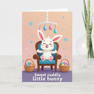 Cartão de Círculos de Lavanda e Pêssego Bunny