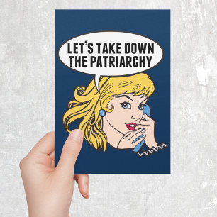 Cartão de Citação de Arte Pop Feminista Engraçado 