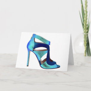 Cartão de citação de Calçados Azul Cinderella