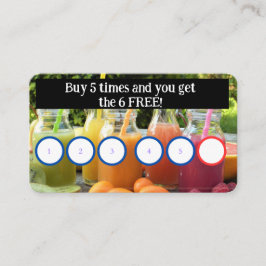 cartão de cliente de suco