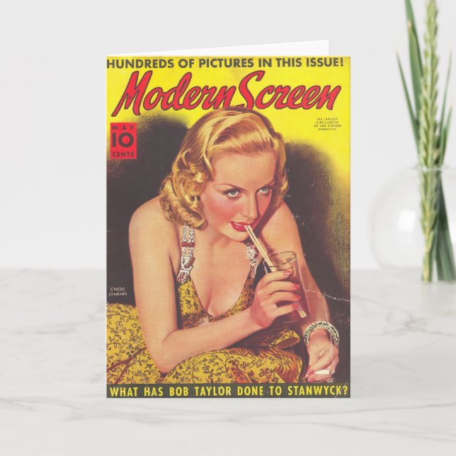 Cartão de Cobrir da Revista Carole Lombard e Soda (Frente)