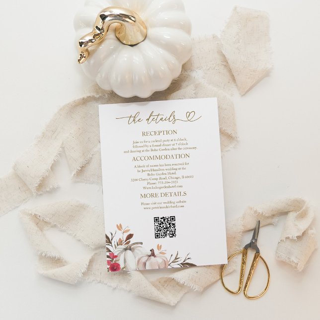 Cartão de Código QR com Detalhes do Casamento de O (Criador carregado)