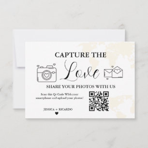Cartão de Código QR de Casamento Capturar o Amor n