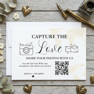 Cartão de Código QR de Casamento Capturar o Amor n