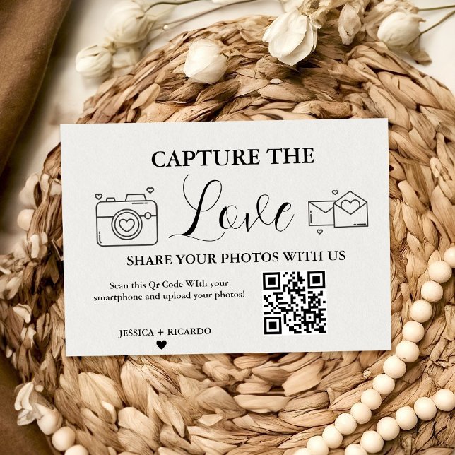 Cartão de Código QR de Casamento Capture o Amor, C (Criador carregado)