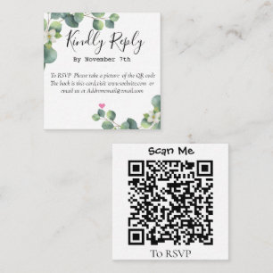 Cartão de Código QR de Casamento Elegante Eucalypt