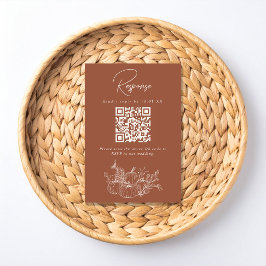 Cartão de Código QR de RSVP de Casamento com Abóbo