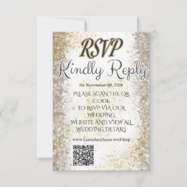 Cartão de Código QR de RSVP de Foto de Noiva com F