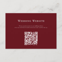 Cartão de Código QR de Site de Casamento Vermelho
