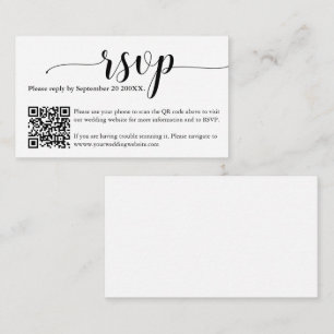 Cartão de Código QR de Site de RSVP de Casamento S