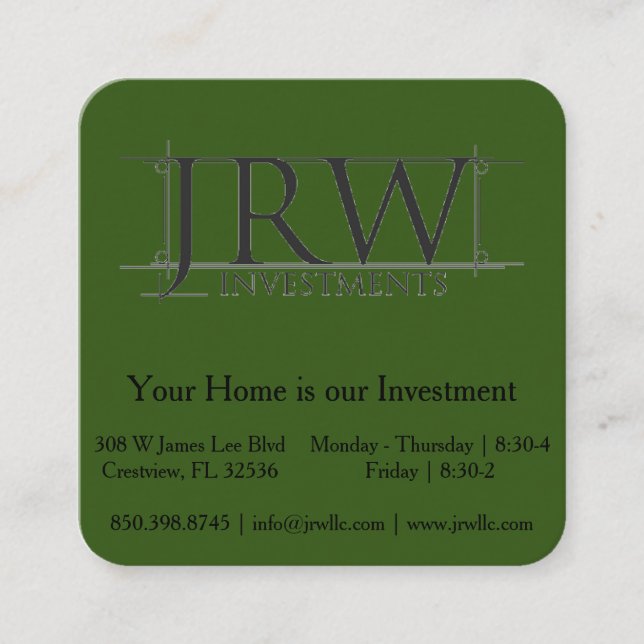 Cartão de código QR quadrado (Frente)