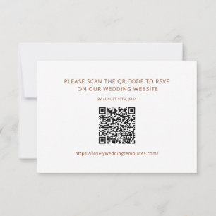 Cartão de Código QR RSVP de Casamento de Terracott