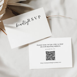 Cartão de Código QR RSVP de Casamento Minimalista