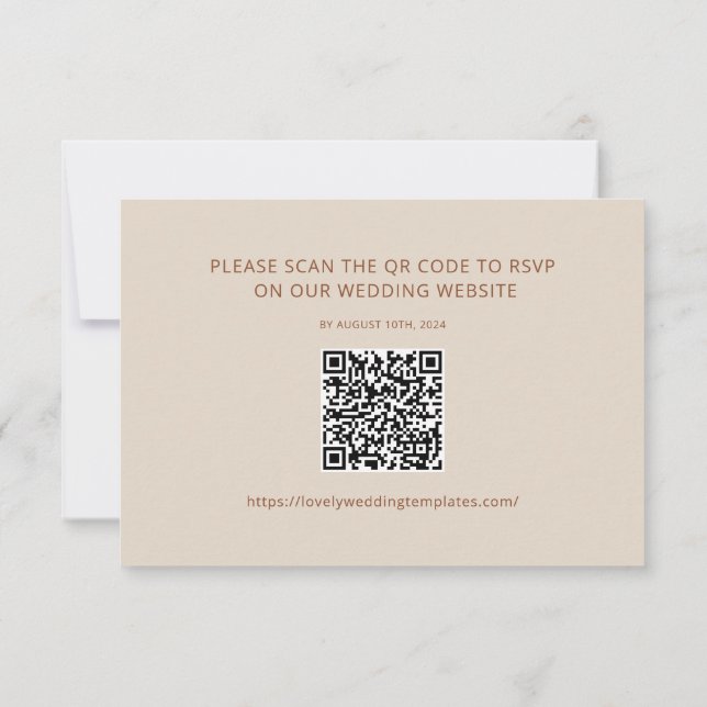 Cartão de Código QR RSVP de Casamento Minimalista  (Verso)
