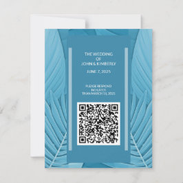 Cartão de Código QR RSVP de Resposta de Casamento 