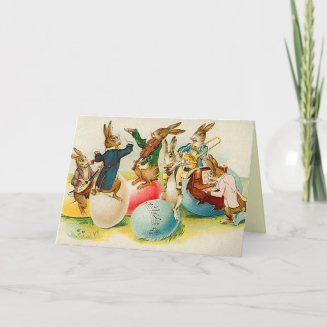 Cartão de Coelhinho de Páscoa vitoriano (Frente)