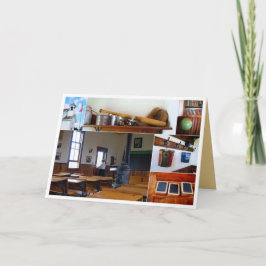 Cartão de Colagem da Casa da Vintage School