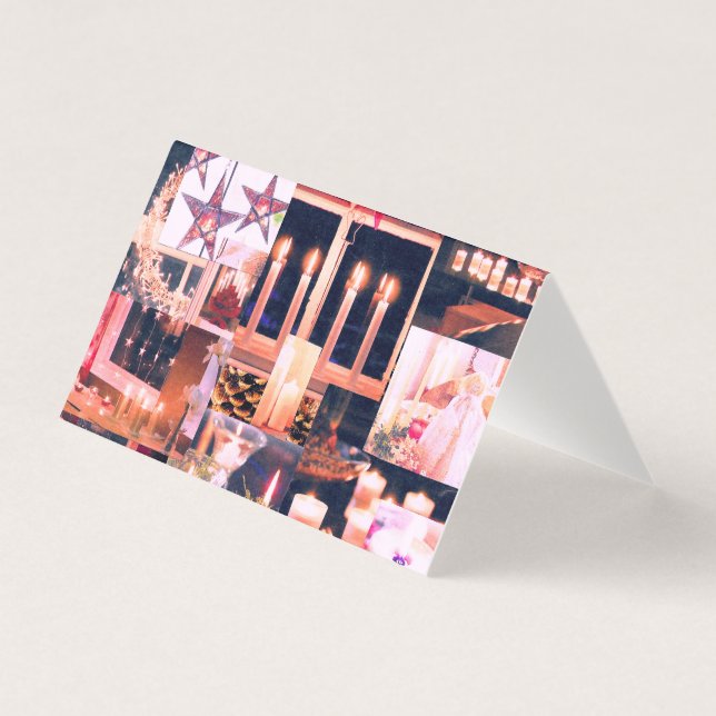 Cartão de Colagem de Decorações de Natal Rustic Ho (Frente)