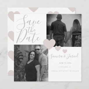 Cartão de Colagem de Foto Rosa Simples