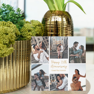 Cartão de Colagem de Fotos do Aniversário Personal