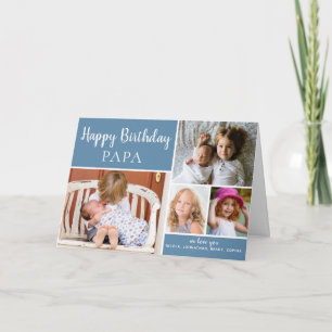 Cartão de Colagem de Fotos PAPA de Aniversário Fel