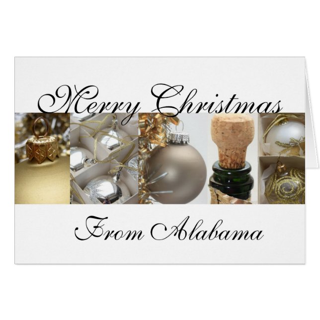 Cartão de Colagem de Natal Merry Alabama (Frente Horizontal)