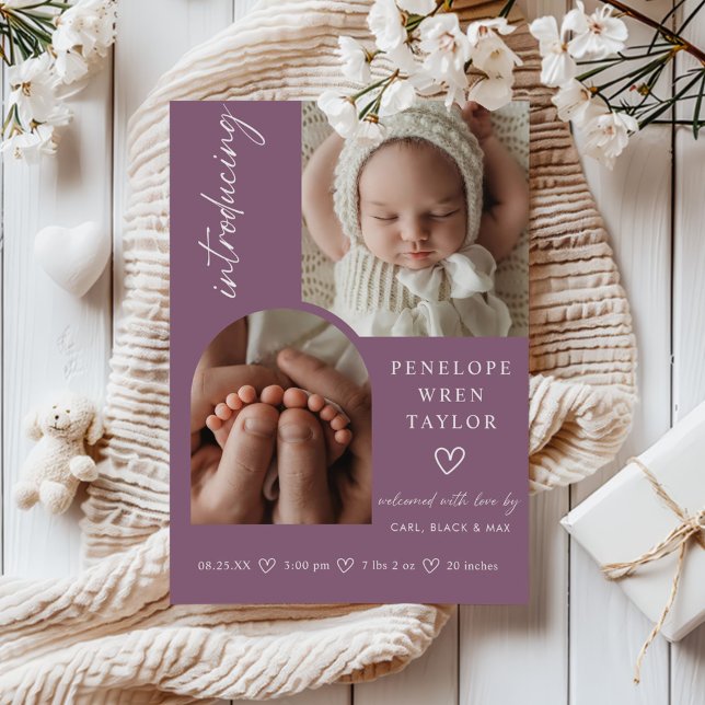 Cartão de Colagem Fotográfica de Anúncio de Nascim (Criador carregado)