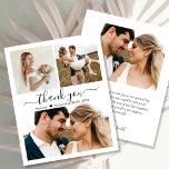 Cartão de Colagem Fotográfica para Ortografia Obri<br><div class="desc">Orçamento, Moderno, Escrito Elegante 3 Foto Colagem Casamento Obrigado A Você personalizou o cartão fino de barato baixo. modelo de obrigado de na moda com 3 fotos na frente e 1 foto no verso. ***POR FAVOR, NOTE! *** O PAPEL ORÇAMENTAL/FLYER É MAIS FINO DO PAPEL. *** ATUALIZE O PAPEL PARA...</div>