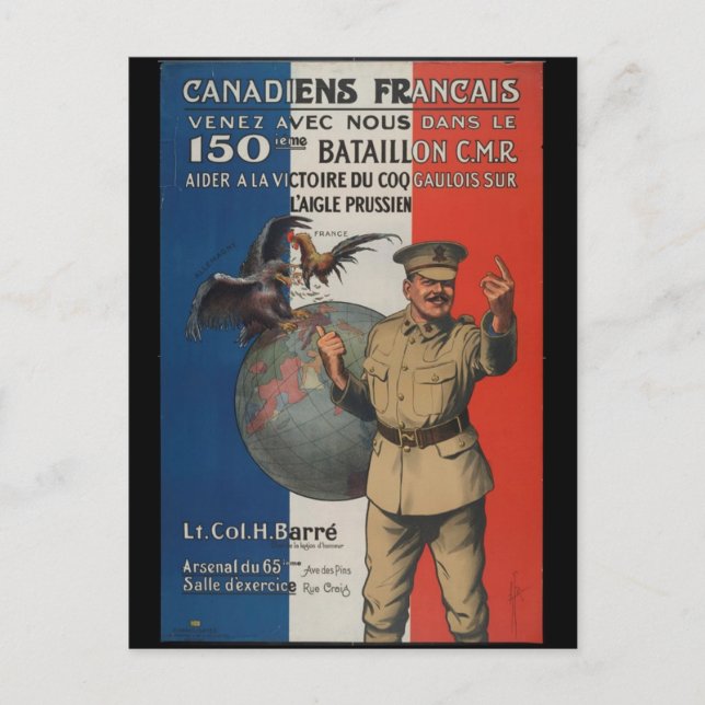 Cartão de coletores WW1 1914 CANADA PROPAGANDA (Frente)