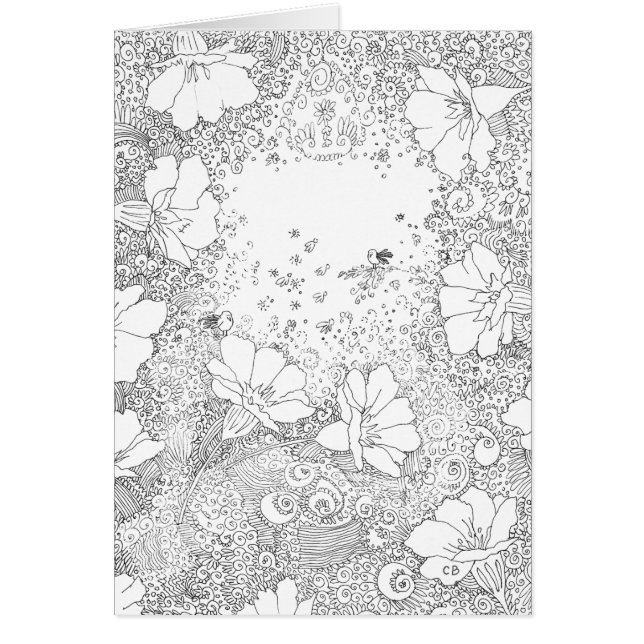 Cartão de Coloração Personalizado "Blossomo" (Frente)