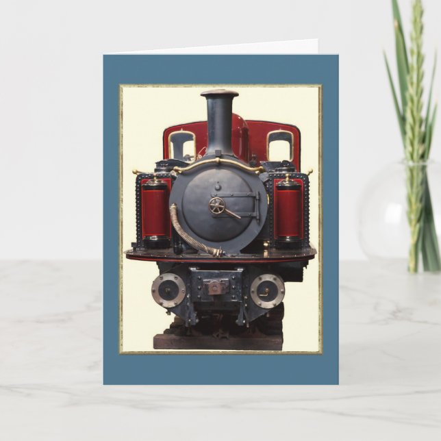 Cartão De Comboio Azul E Vermelho (Frente)