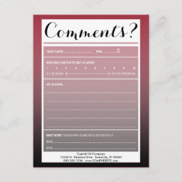 cartão de comentário da lista de correspondência c