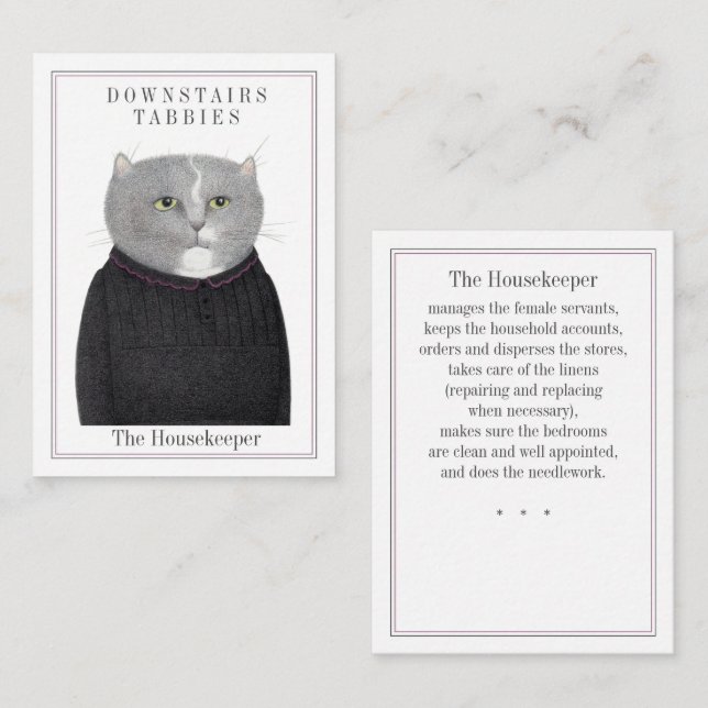 Cartão de Comércio CAT HOUSEKEEPER (Frente/Verso)