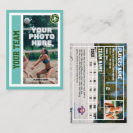 Cartão de Comércio de Voleibol de Praia Personaliz