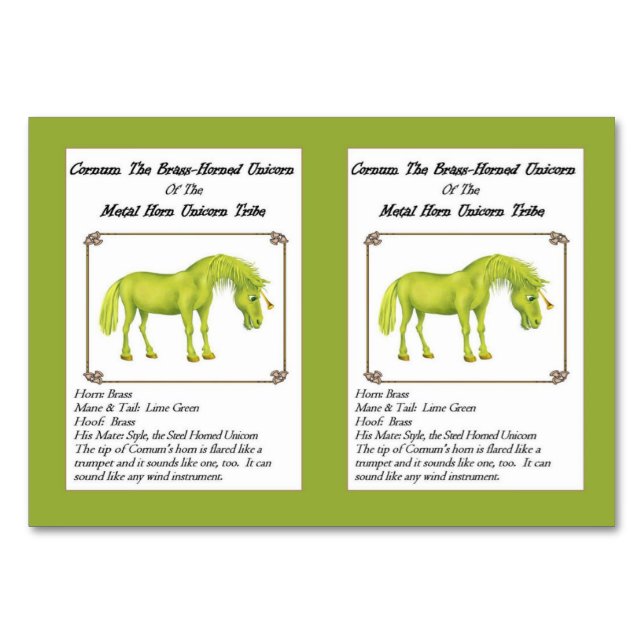 Cartão de Comércio Unicórnio De Corno De Ferro- (Frente)