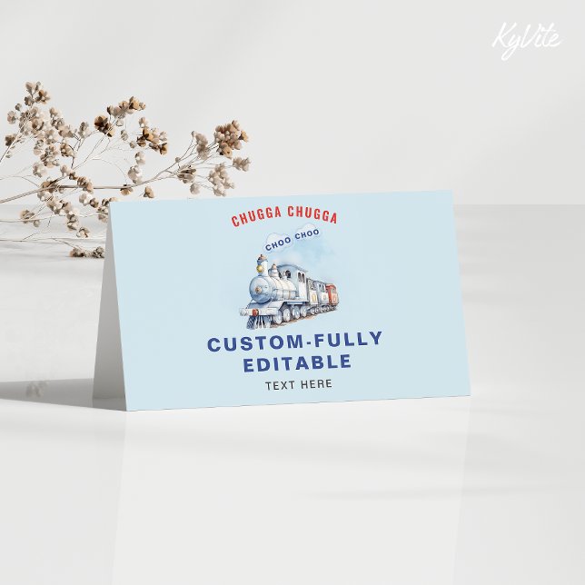 Cartão de Comida Dobrado de Birthda do Comboio, Ch (Criador carregado)